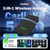 CarlinKit 5.0 C2Air Adattatore Wireless 2-in-1 da Cablato a Wireless per CarPlay e Android Auto, Connessione Automatica per Auto OEM, Box per Aggiornamento Online