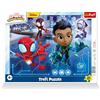 Trefl - Marvel Spiderman, Spider Jump - Puzzle con cornice per bambini piccoli, 25 pezzi grandi, cornice e tappetino rigido, con personaggi dei cartoni animati, per bambini dai 4 anni in su