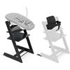Stokke, seggiolone Tripp Trapp, nero (include sedia + baby set 2) con set Newborn - Design sicuro, regolabile ed ergonomico