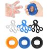 Cozary Set Allenamento Avambraccio e Presa, 6 Pezzi - Kit di Forza con 3 Anelli e 3 Bande a Resistenza Progressiva Colorata - per Palestra Casa, Arrampicata e Potenziamento