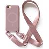 JIYUDZ JIYU Cover Magnetica per iPhone 6/7/8/SE 2020/SE3 4,7 con Cordino,Custodia Silicone Compatibile con MagSafe,Cover Silicone Antiurto con Corda Collana Tracolla Laccio Protettiva Case,RoseOro