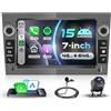VECHTEL 4G+64G Autoradio Grigio Ferro Android 15 per Opel Corsa C/D Zafira B Astra H Meriva Vivaro Signum Combo, 7'' IPS HD Schermo co Carplay Android Auto GPS Wi-Fi USB/Tipo-C Bluetooth FM RDS Camera