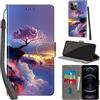 PHINIENLAND Cover per iPhone 13 Pro Max Case PU Pelle Custodia [Kickstand] [Chiusura magnetica] [Slot per Schede], Portafoglio Flip Custodia per iPhone 13 Pro Max,Montagna