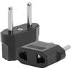 CABLEPELADO Adattatore da spina USA a spina europea | adattatore di alimentazione americano a europeo | spina da viaggio | 6 A 125 V | 10 A 250 V | nero | 1 pezzo