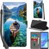 Haninsuze Cover per Oppo A53s Custodia Cover Pelle Libro Portafoglio con Porta Carte Magnetica Protezione Antiurto Cuoio Flip Case Custodia Cover per Oppo A53s, barca