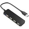 Critin Hub USB 2.0 portatile ultra sottile a 4 porte, estensore multi-USB nero per Imac Pro, MacBook Air, Mac Mini/Pro, Surface Pro, computer portatili, unità flash USB, hard disk mobili, ecc.