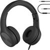 LilGadgets Connect+ Pro Cuffie per bambini Cuffie nere - Progettate pensando al comfort dei bambini, Cuffie over-ear pieghevoli con microfono in linea, Audiofoni, Auricolari, Nero