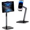 Kaishuai Supporti per Tablet PC,Supporto tablet,Supporto Pieghevole per Tablet in Alluminio per iPad,telefoni o altri dispositivi Staffa Regolabile in Doppia Altezza e Angolazione