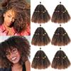 AMLUCKS Afro Kinky Hair 10 pollici, 6 confezioni Marley Twist Braiding Pre-separated Bulk Springy Braids for Cuban Twist Faux Locs Crochet Synthetic Hair Extensions for Women