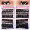 LUFFLOK 640 Pezzi Ciglia Finte Ciuffetti, 60D+80D+100D+120D Kit Ciglia Extension, D Curl 8-16mm Ciuffetti Ciglia Finte, DIY Eyelash Extension Kit Estensioni Ciglia Individuali Naturale(60-80-100-120D)