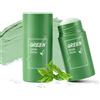 Haoutdory 2 Pezzi Green Mask Stick al Tè Verde,Maschera Viso in Stick Detossinante all'Argilla,Controllo del Sebo,Rimozione Punti Neri,Purificante per Pelle Grassa e Mista,Idratante e Lenitiva