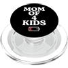 Tired Moms Club Gifts Tired Mom Of 4 Kids Mother Of Four Children Low Battery PopSockets PopGrip per MagSafe