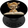 Round Glasses Teacher Reader Lover Graph Carino bambino lama lettura libro amante alpaca animale grafica PopSockets PopGrip Adesivo