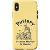 Clay & Bones Humor Custodia per iPhone X/XS Ceramica perché l'omicidio è sbagliato Skeleton Potter