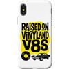 Raised On Vinyl And V8s Custodia per iPhone X/XS Rialzato su vinile e V8s Retro Vintage Music And Cars