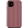 Burgundy Pink Stripe Aesthetic Custodia per iPhone 11 Modello estetico retrò a righe verticali rosa bordeaux Y2K