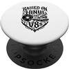 Raised On Vinyl And V8s Rialzato su vinile e V8s Retro Vintage Music And Cars PopSockets PopGrip Adesivo