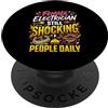 Women In Trades Power Line Designs Elettricista Donna Tradeswoman Lineworker elettrico PopSockets PopGrip Adesivo