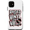 Raised On Vinyl And V8s Custodia per iPhone 11 Rialzato su vinile e V8s Retro Vintage Music And Cars