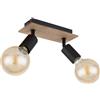 Globo lighting Spot faretto orientabile a 2 luci Martha in legno e nero opaco 2XE27 54008-2H/40