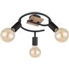 Globo lighting Spot faretto orientabile a 3 luci Martha in legno e nero opaco 3XE27 54008-3H/40