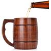 Agatige Grande Boccale Di Birra in Legno, Marrone a Forma Di Barile Retrò Tazza Da Bere Boccale Da Tè Vichingo Boccale Birra Boccale Medievale Con Manico per Uomini Donne Casa Bar Festa, 8,5 X 14 Cm