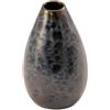 LE COQ PORCELAINE Phobos vaso nero con puntini reattivi blu cl 35 Ø cm 8 h cm 13 (minimo 6 pezzi)