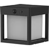 Lumisky Terminale luminoso quadrato con rilevatore di movimento PILARO BLACK LED bianco caldo 15cm