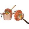 LAR Paiolo in Rame Marca Lar con Manico Singolo in Legno D. 22 Cm Pentola Polenta