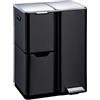 KITCHEN MOVE Cestino dei rifiuti di cucina per la raccolta differenziata 60L HAJA Nero