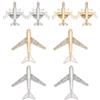 PH PandaHall 10pz Spilla Aereo 4 Stili Spille di Strass Cristallo Aeromobili Spilla Volo Aereo Spille Cravatta per Donna Uomo Vestito Camicia Maglione Cappello Vestito Borsa Accessori, Platino/Oro
