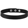 Jovivi Girocollo punk da donna, stile gotico, con rivetti, in vera pelle, colore: nero