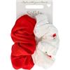 Solida Scrunchie 11 cm rossi, bianchi Elastico per capelli 2 pz.