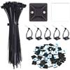 Tallkeey 200 pezzi basi adesive per fascette stringicavi, colore nero, 18 mm x 18 mm, supporto autoadesivo, fissaggio cavi in nylon per casa e ufficio