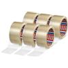 tesa Pack 4280 - Nastro adesivo universale in PP in confezione da 6 per pacchi e cartoncini, 6 rotoli da 66 m x 50 mm ciascuno