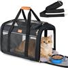 Morpilot Trasportino per animali domestici, adatto a gatti di qualsiasi taglia e cuccioli di cane. Portata massima di 12 kg, rete ventilata su quattro lati, ideale per uso domestico e viaggi, Oro nero