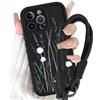 Yirlbey Cover con Cordino Orologi per iPhone 14 Pro 6,1, Morbido Silicone Custodia con Aesthetic Fiori Disegni Motivo, Antiurto Protettiva Case con Tracolla Collana per catena iPhone 14Pro, Flower