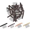 YTBYT 24 pettini per parrucca per fissare parrucca, 6 denti, clip con panno per realizzare cuffie per parrucca (marrone scuro)