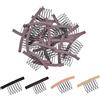 YTBYT 24 pettini per parrucche per fissare parrucche, 6 denti, clip con panno per realizzare cuffie per parrucca (marrone)
