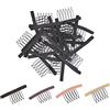 YTBYT 24 pettini per parrucche per fissare parrucche, clip a 6 denti con panno per parrucca, accessori (nero)