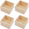SZKKQKJ Scatole in legno non verniciate, 10 x 10 x 6 cm, per lavori di bricolage, scatole di legno, piccole dimensioni, per decorazioni per la casa, piante, 4 pezzi
