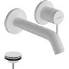 hansgrohe Tecturis S - Rubinetto lavabo a incasso per montaggio a parete, Miscelatore lavabo risparmio idrico (EcoSmart) con bocca di erogazione 16,5 cm, bianco opaco, 73350700
