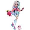 Monster High - Lagoona Blue, bambola snodata alla moda e capelli con ciocche colorate, con accessori e cucciolo di piranha, Giocattolo per Bambini 4+ Anni, HHK55, Multicolore