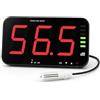 TEKCOPLUS Decibel, misuratore di livello sonoro con registrazione dati, misuratore di rumore da parete con ampio display LCD da 13, sensore con cavo da 2 m, uscita allarme per misurazione e registrazione del