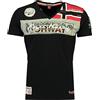 Geographical Norway Jidney Men - T-Shirt Cotone Uomo - Classica T-Shirt Estiva Logo - Camicia A Maniche Corta - Scollo V Regolare - Abito Ideale Primavera (Marino L)