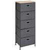 5 five simply smart 5five - mobile alto tissa con 5 cassetti grigio scuro
