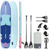 AQUASTIC Tourer 12'0 SUP Board Set - 410 l, 200 kg, 2 sedili per kayak, Drop Stitch Lite, 7 maniglie, Eva Deck, sistema cargo, set completo con pagaia 2 in 1, pompa e zaino, stabile e leggero