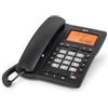 SPC Office ID 2 - Telefono fisso con display illuminato, 4 memorie dirette e 10 indirette, 2 livelli di suoneria, ID chiamante, segnale luminoso, vivavoce, da tavolo o a parete - Nero