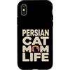 Feline Cat Lover Cat Owner Custodia per iPhone X/XS Retro Tramonto Persiano Gatto Mamma Vita