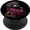 Funny Lamb Lover Glam Graphics Farm Pink Elegante ritratto di pecore moda animale vino vetro grafico PopSockets PopGrip Adesivo